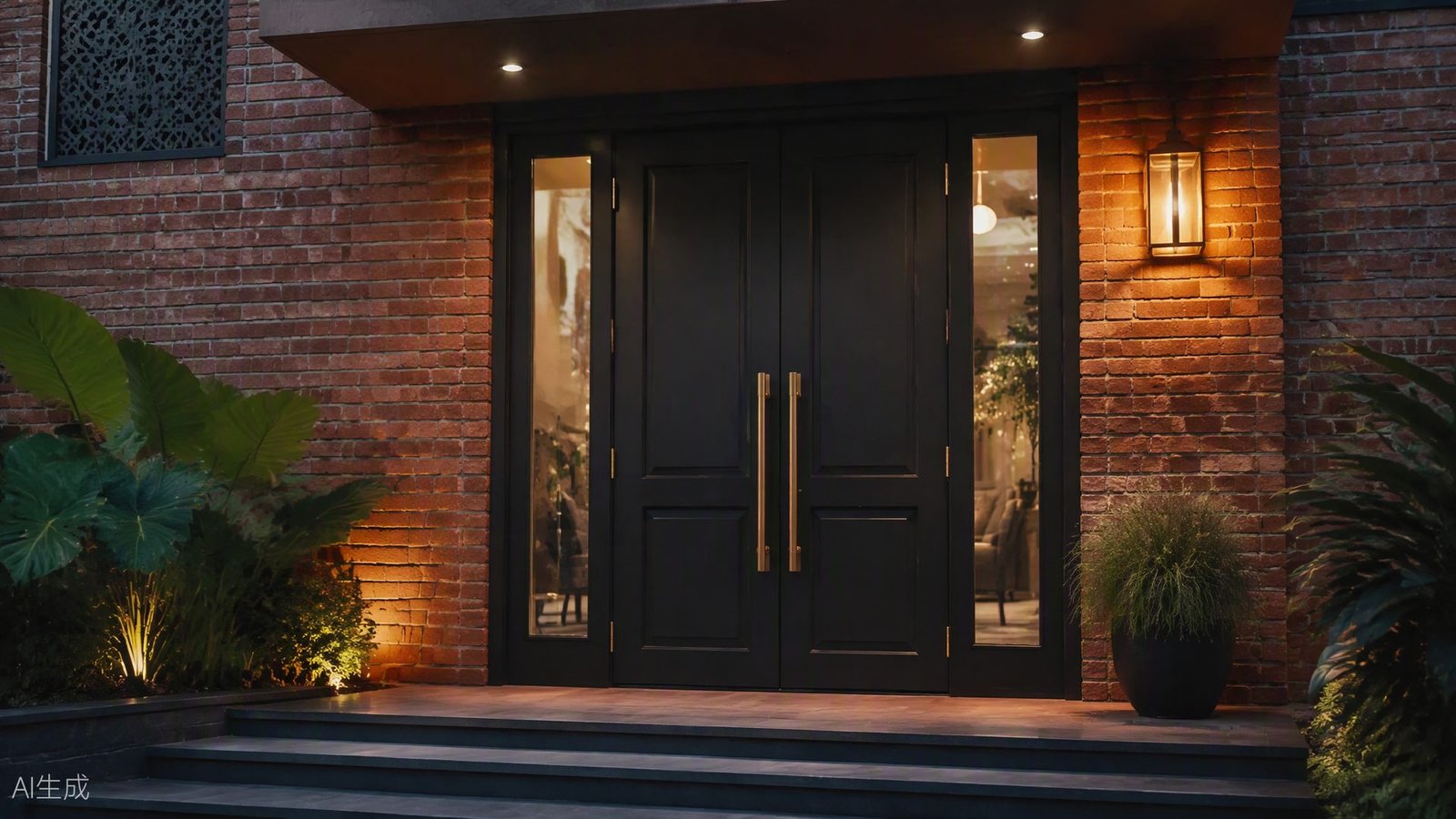 Steel door entrance